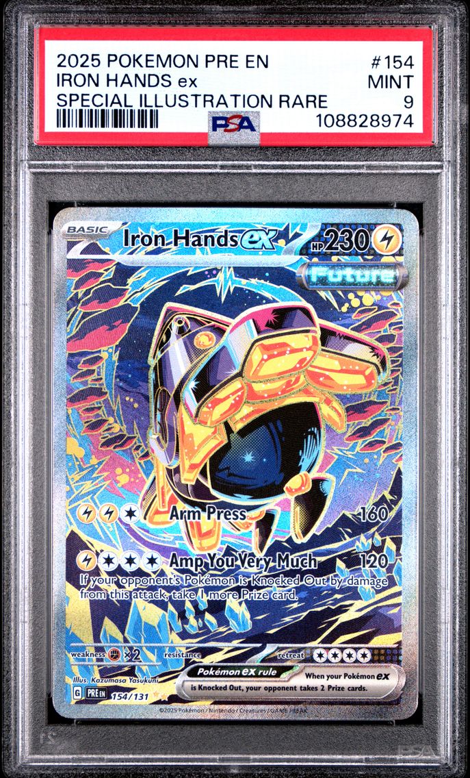 2025 #154 Iron Hands EX PSA 9 Pre EN-Prismatic Evolutions Pokemon