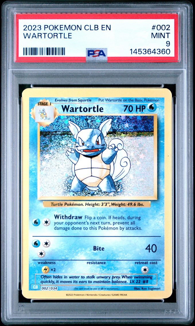 2023 #002 Wartortle PSA 9 Clb-Trading Card Game Classic Blastoise & Suicune EX Deck Pokemon