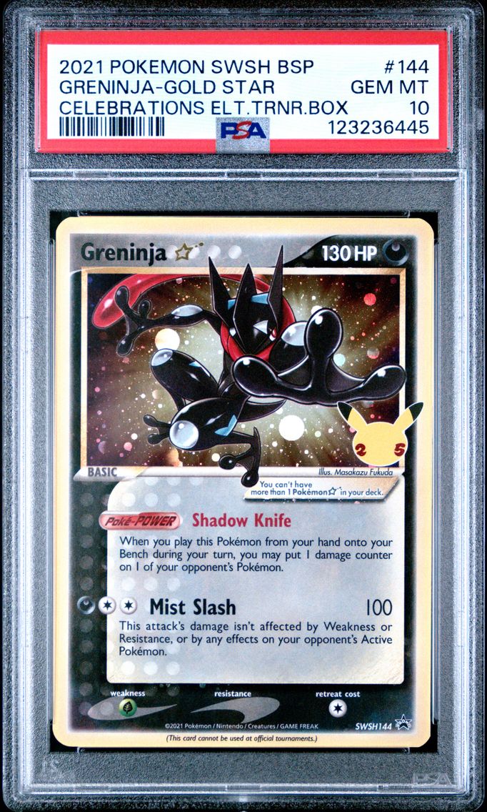 2021 #144 Greninja-Gold Star PSA 10 Swsh Black Star Promo Pokemon