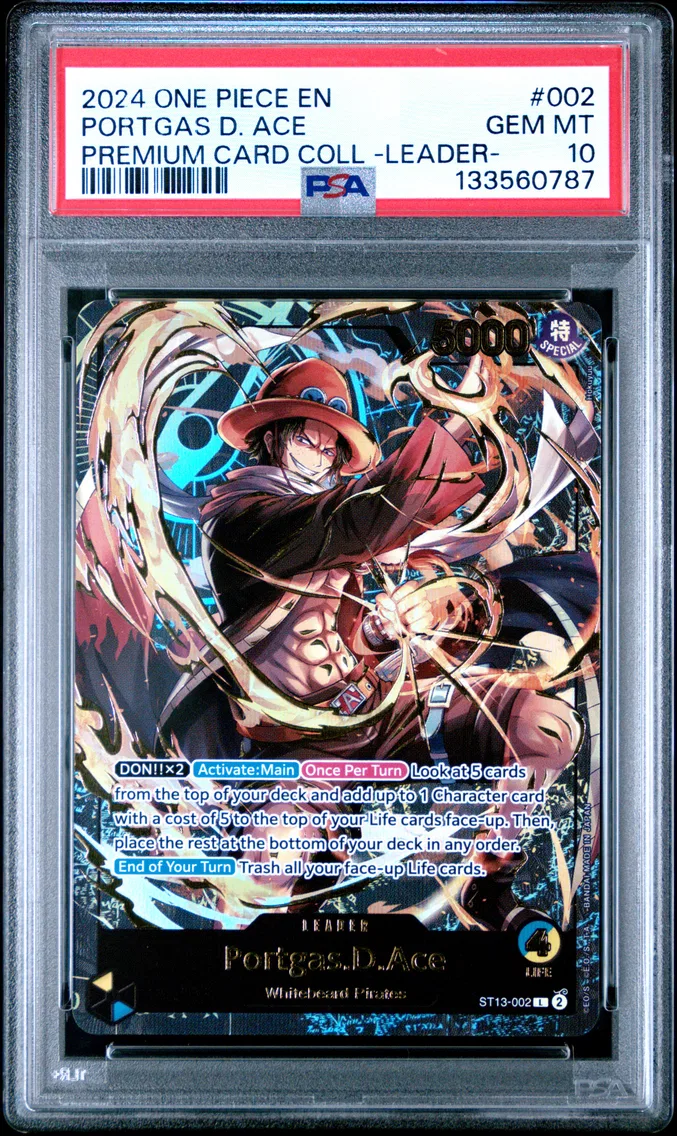 2024 #002 Portgas D. Ace PSA 10 One Piece Premium Card Collection -Leader Collection-
