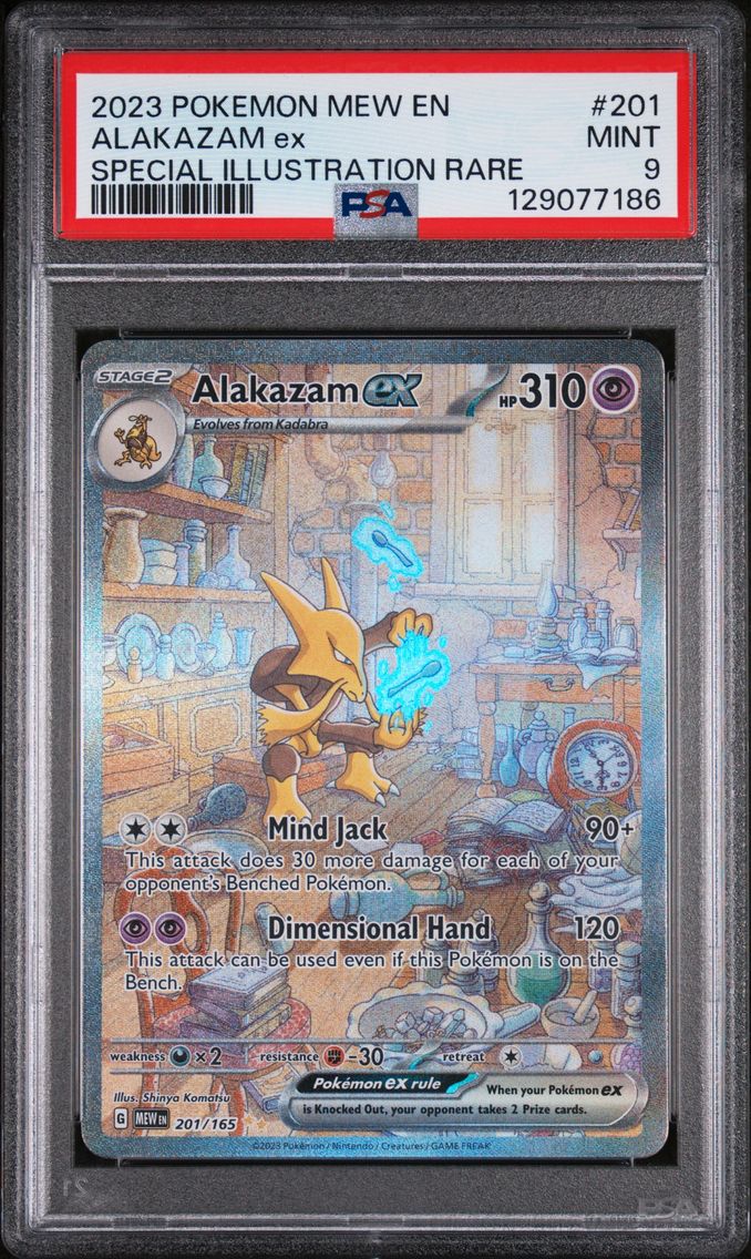 2023 #201 Alakazam EX PSA 9 Mew EN-151 Pokemon