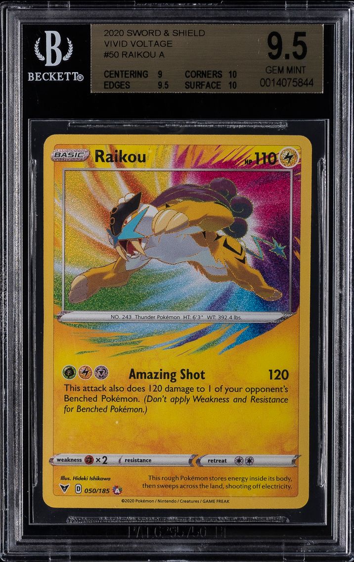 2020 #050 Raikou BGS 9.5 Sword & Shield Vivid Voltage Pokemon