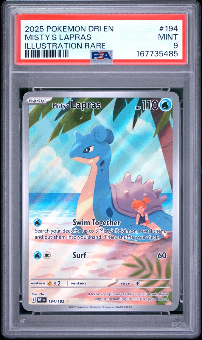 2025 #194 Misty's Lapras PSA 9 Dri EN-Destined Rivals
