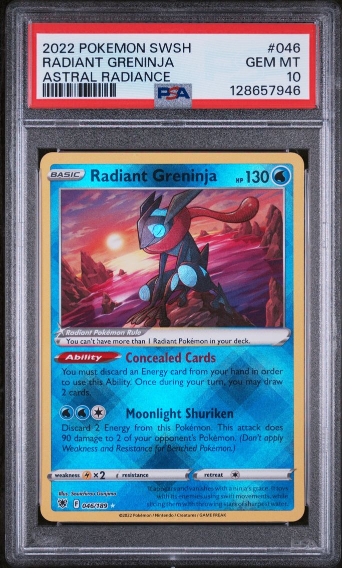 2022 #046 Radiant Greninja PSA 10 Sword & Shield Astral Radiance Pokemon