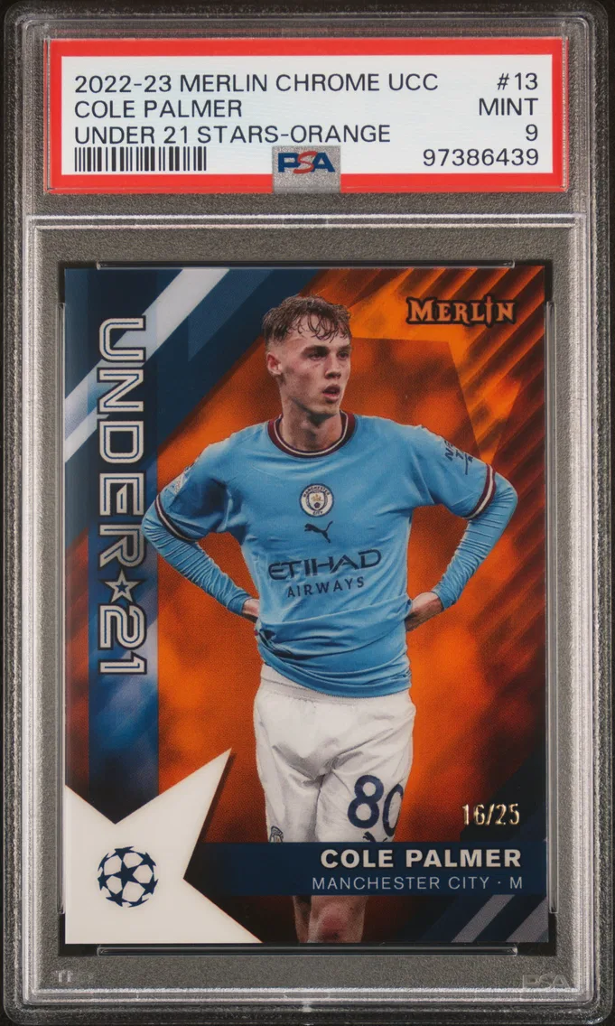 2022 #13 Cole Palmer PSA 9 Topps Merlin Chrome UEFA Club Competitions Under 21 Stars