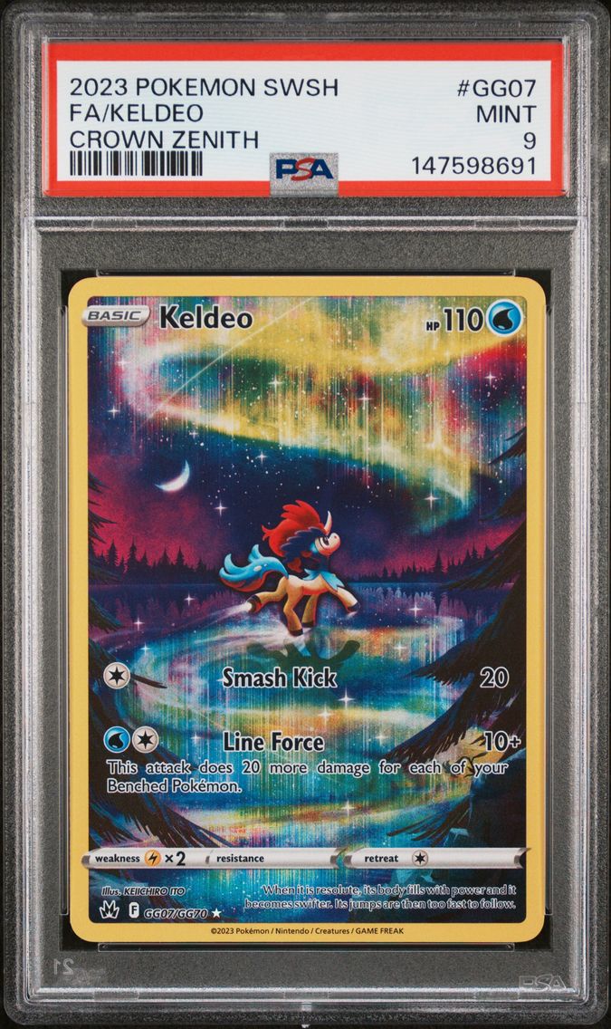 2023 #GG07 Full Art/Keldeo PSA 9 Sword and Shield Crown Zenith