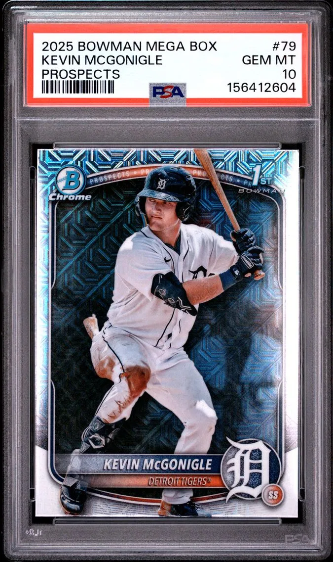 2025 #79 KEVIN MCGONIGLE PSA 10 Bowman Mega Box Chrome Prospects