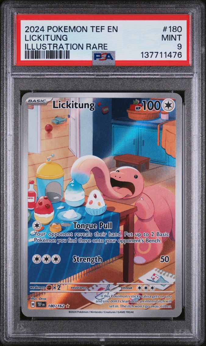 2024 #180 Lickitung Illustration Rare PSA 9 Tef EN-Temporal Forces Pokemon