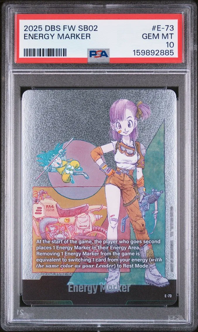 2025 #E-73 Energy Marker PSA 10 Dragon Ball Super Card Game Fusion World Manga Booster 02