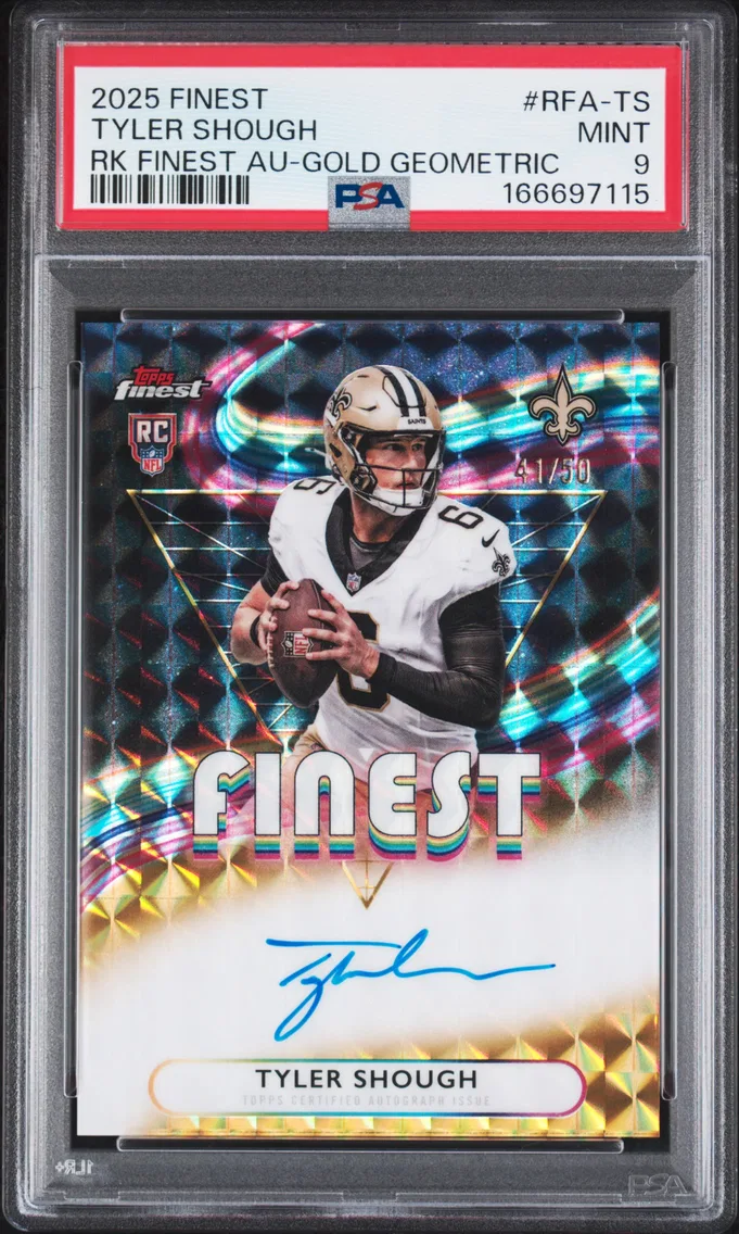 2025 #RFA-TS Tyler Shough PSA 9 Topps Finest Rookie Finest Autographs