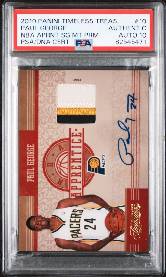 2010 #10 Paul George PSA Panini Timeless Treasures NBA Apprentice