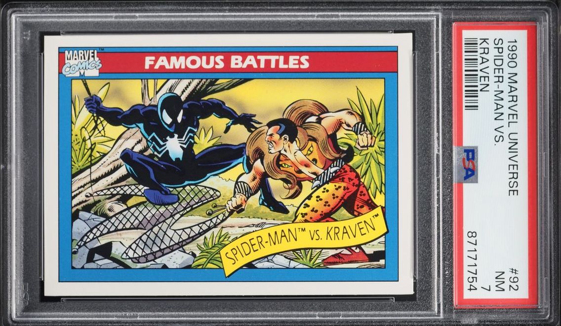 1990 #92 Impel Marvel Universe Spider-Man Vs Kraven NRMT PSA 7