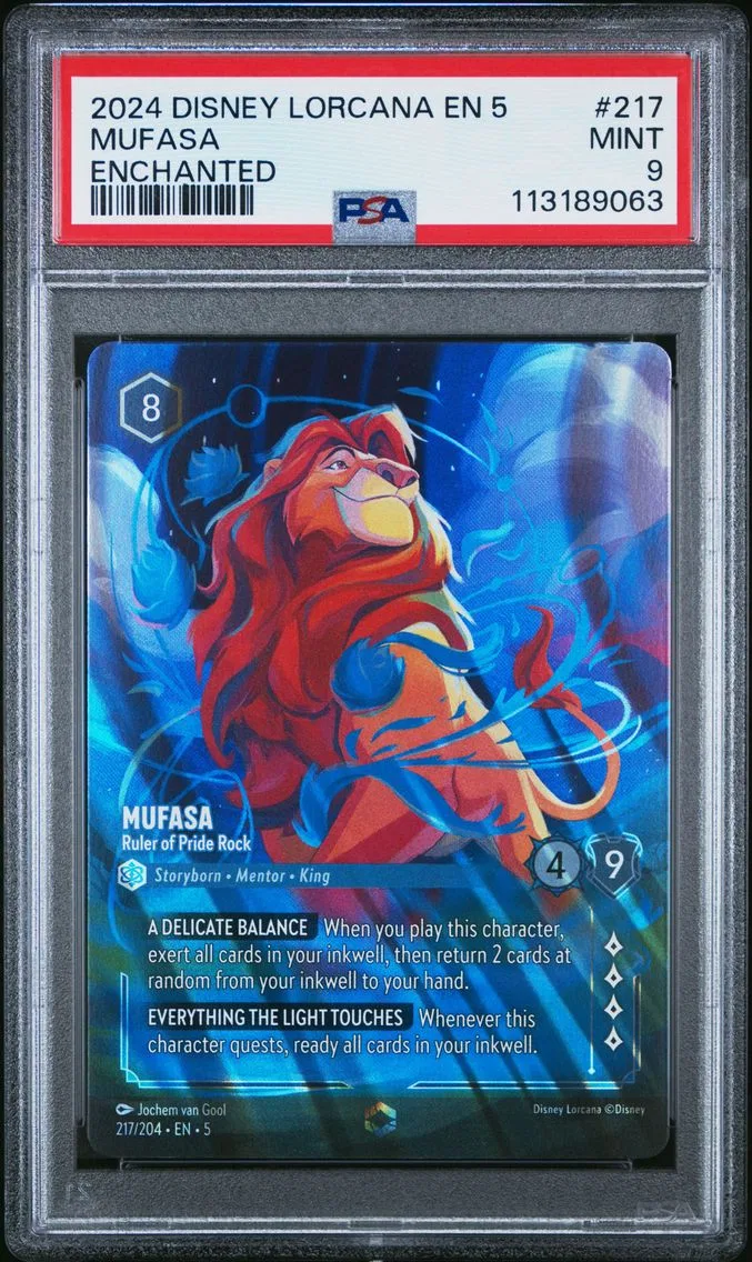 2024 #217 Mufasa - Ruler of Pride Rock PSA 9 Disney Lorcana EN 5-Shimmering Skies