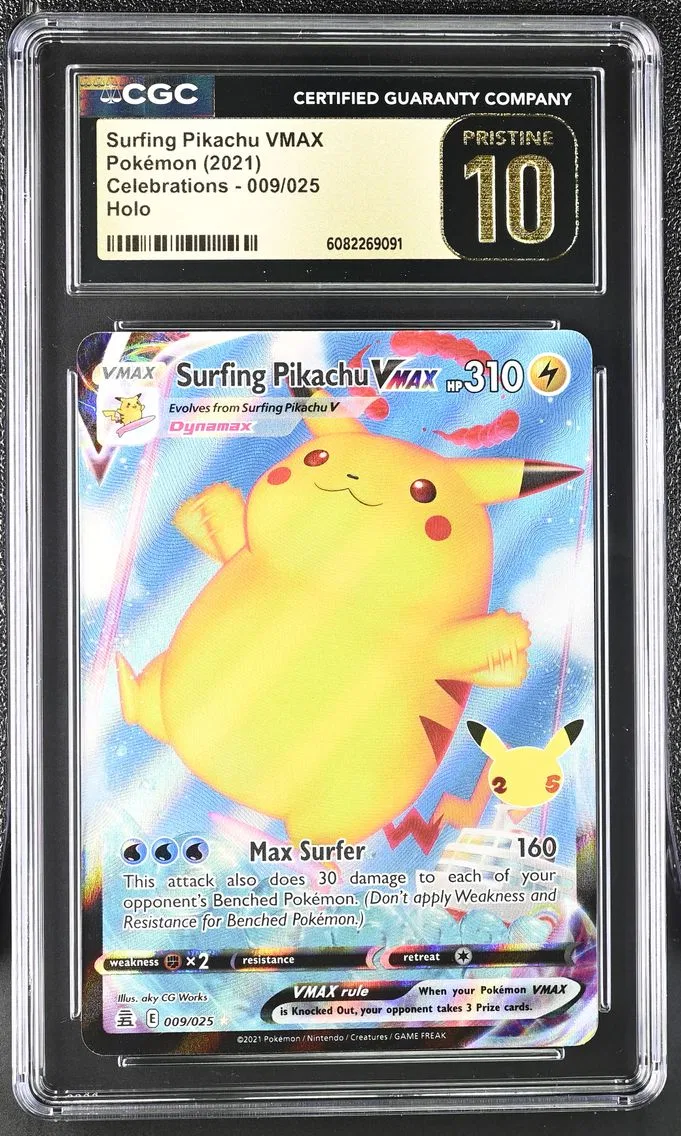 2021 #009 Surfing Pikachu VMAX CGC 10 Pristine Celebrations - English