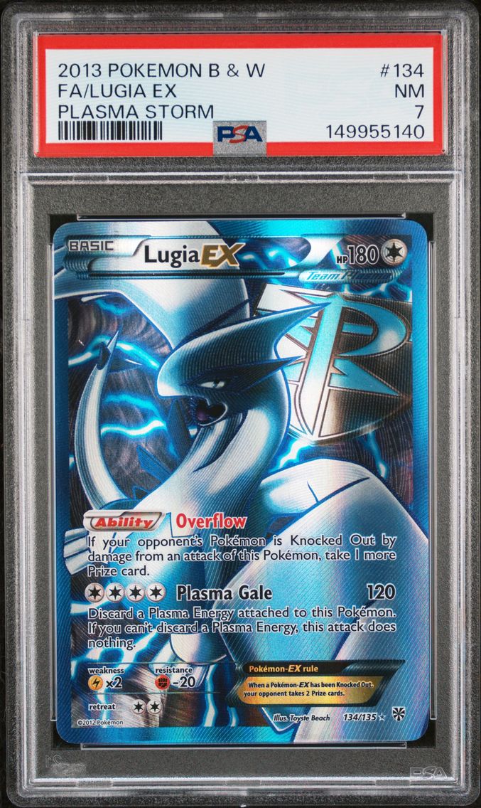 2013 #134 Full Art/Lugia EX PSA 7 Black & White Plasma Storm Pokemon