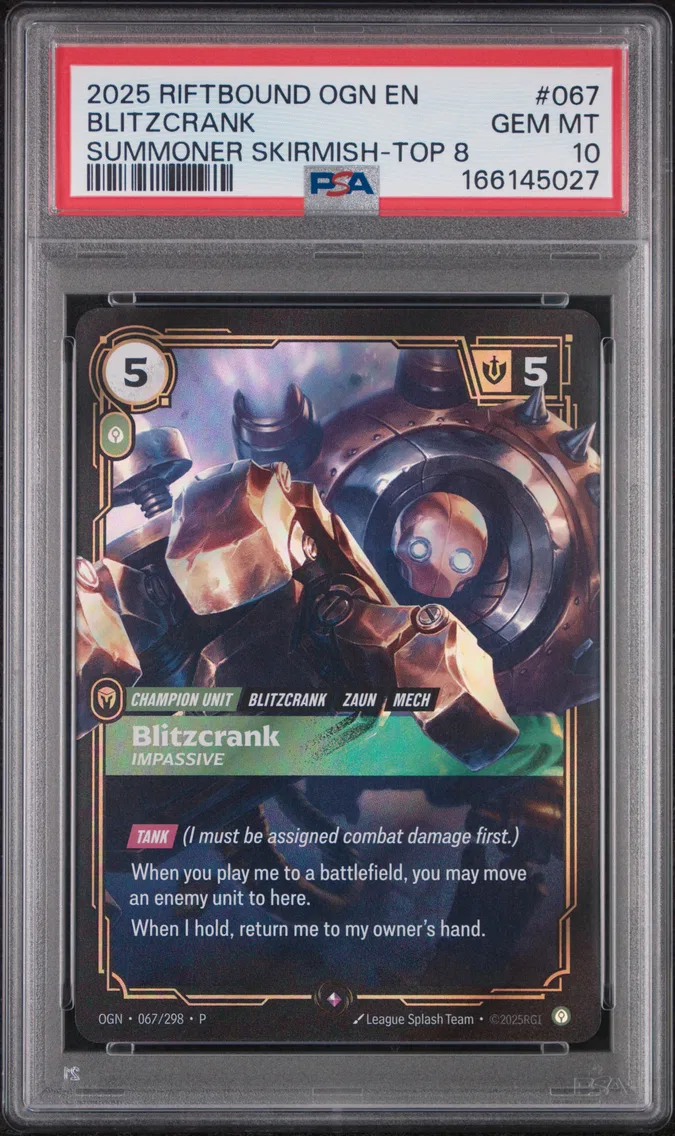2025 #067 Blitzcrank - Impassive PSA 10 Riftbound: League of Legends Ogn-Origins