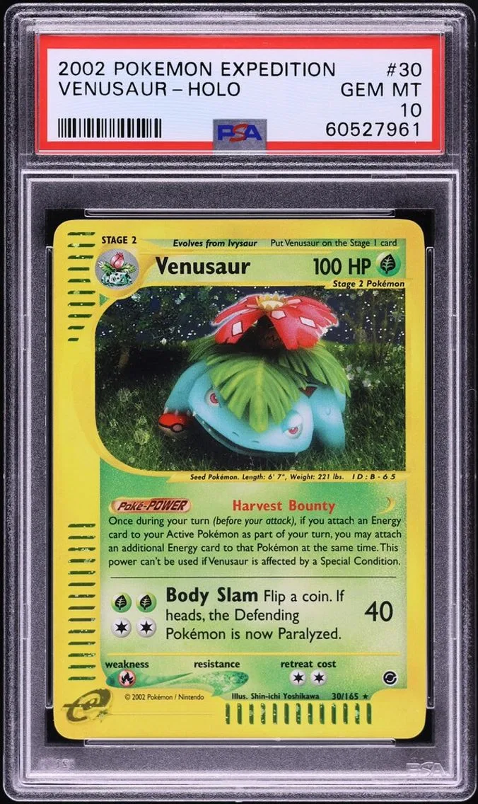 2002 #30 Venusaur PSA 10 Pokemon Expedition Holo