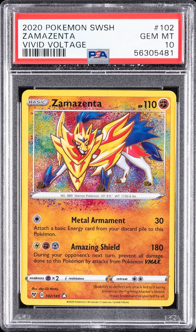 2020 #102 Zamazenta PSA 10 Sword & Shield Vivid Voltage Pokemon