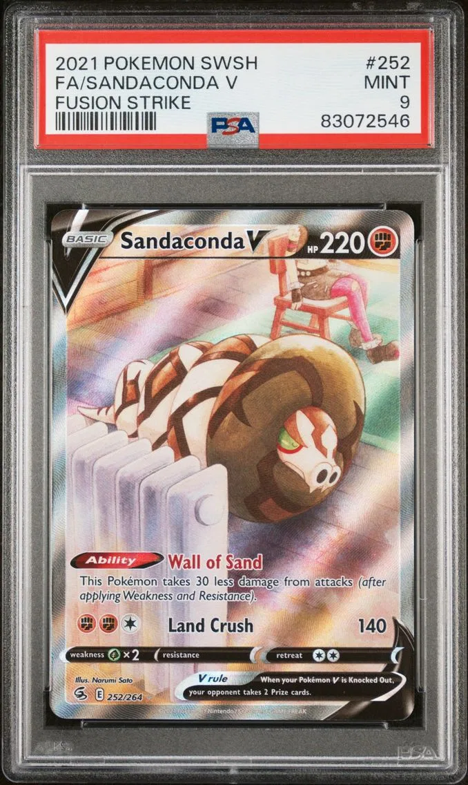 2021 #252 Full Art/Sandaconda V PSA 9 Sword & Shield Fusion Strike