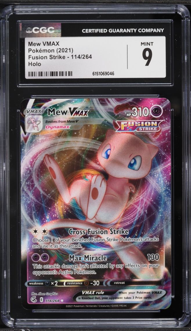 2021 Pokemon Sword & Shield Fusion Strike Alt Art Mew VMAX #114 CGC 9 MINT