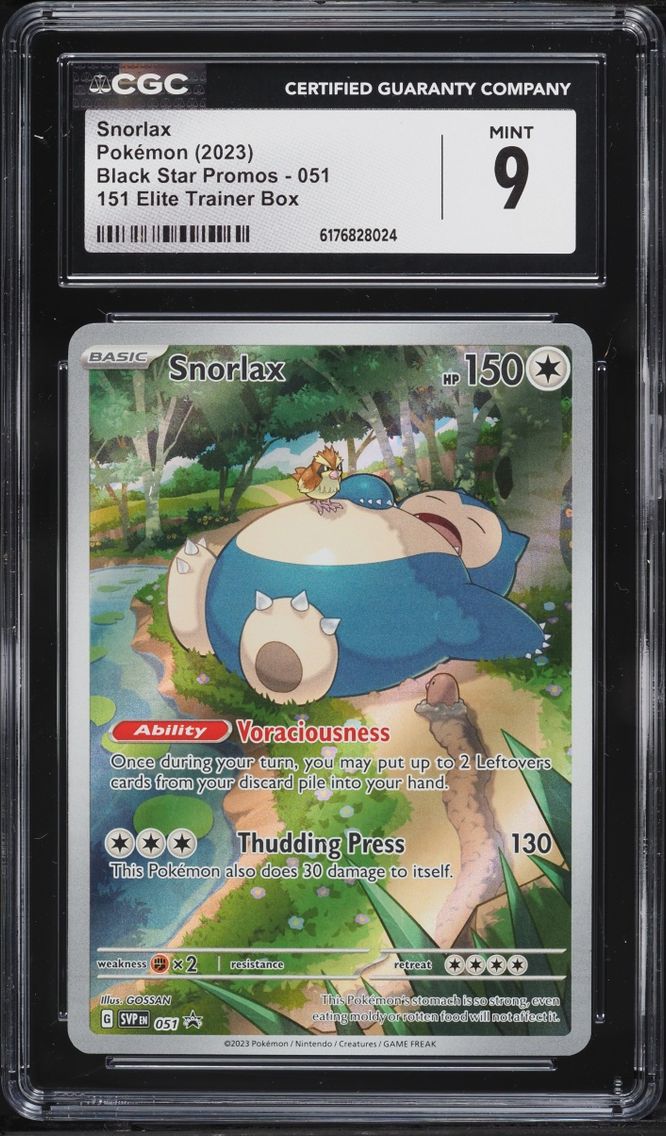 2023 Pokemon Scarlet & Violet Black Star Promo 151 ETB Full Art Snorlax #51 CGC 9 MINT