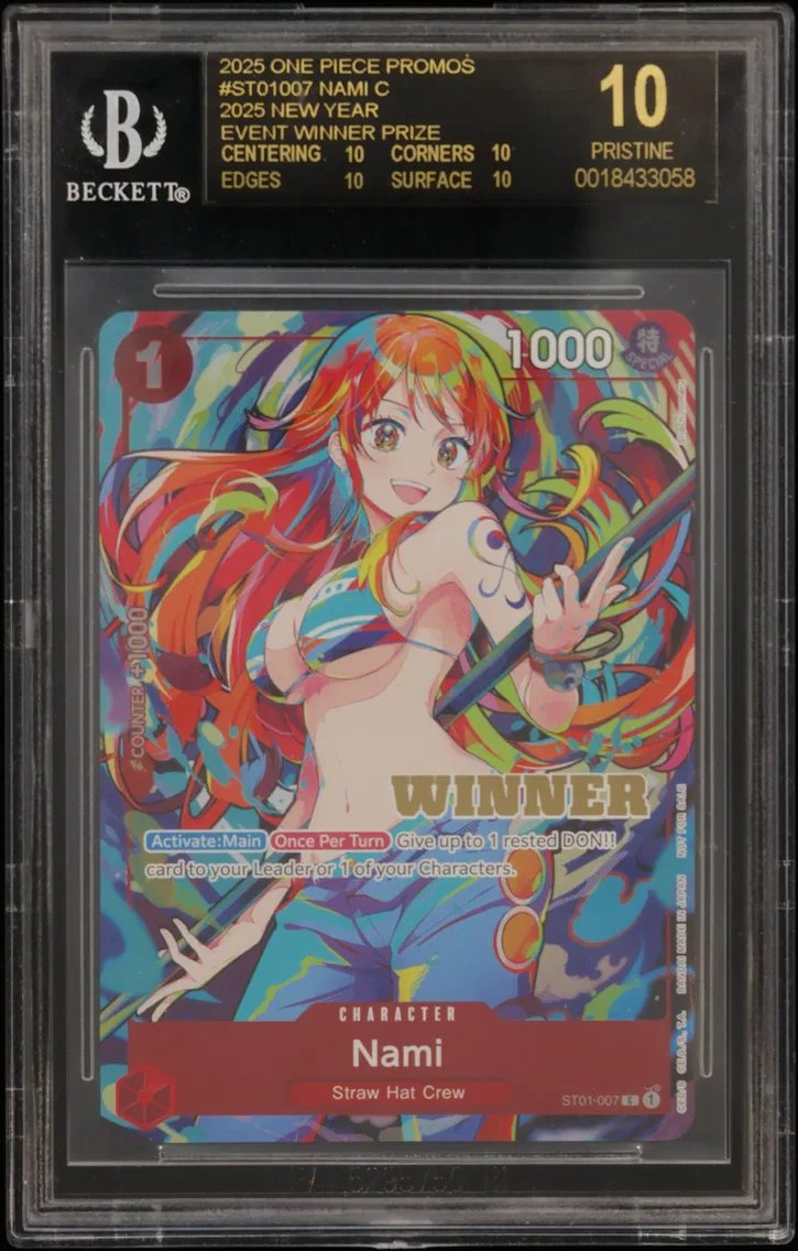 2025 #ST01007 Nami C/(2025 NEW YEAR EVENT Winner Prize) BGS 10 One Piece Card Game Promos