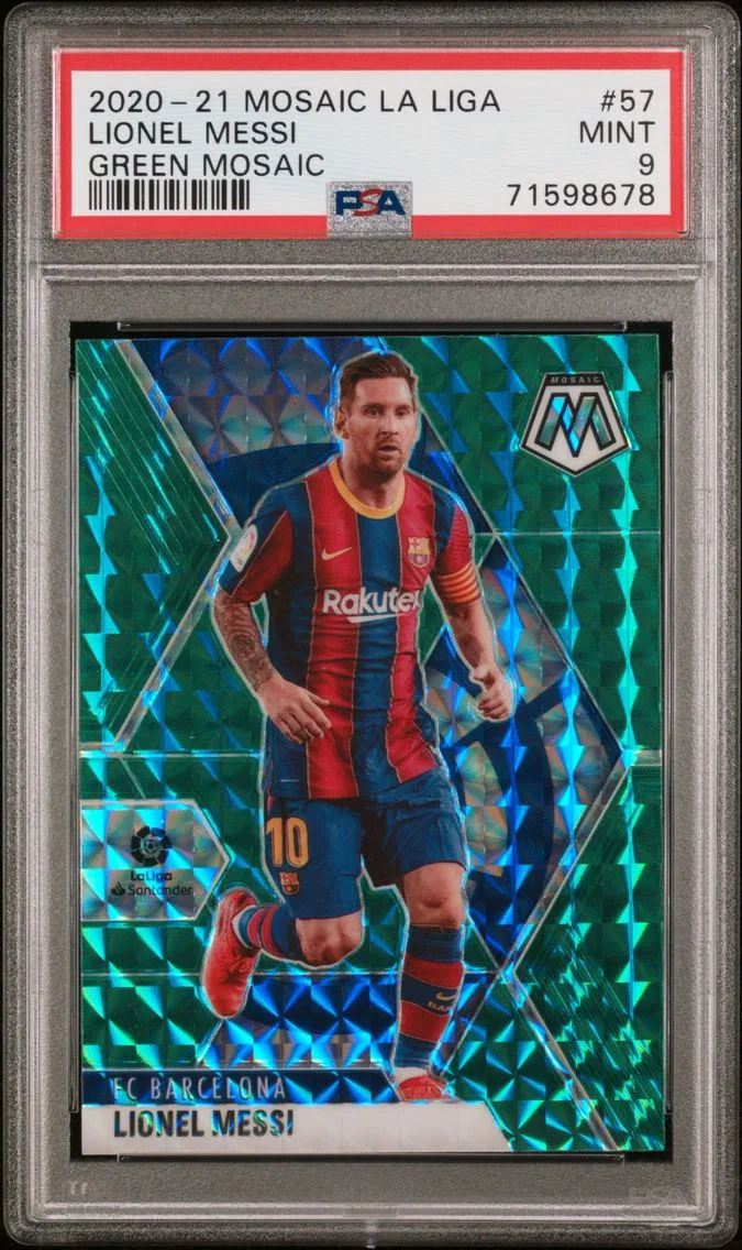 2020 #57 Lionel Messi PSA 9 Panini Mosaic La Liga