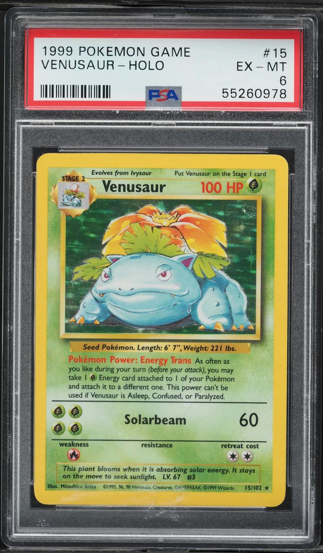 1999 #15 Venusaur-Holo PSA 6 Game Pokemon