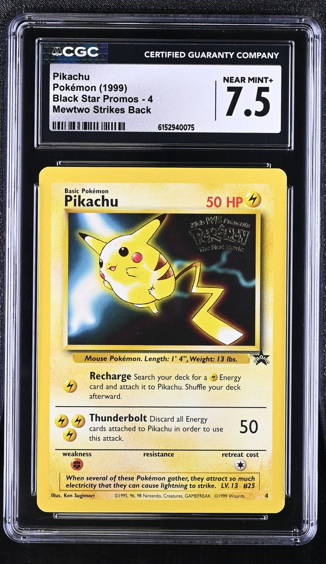 1999 #4 Pikachu CGC 7.5 Black Star Promos - WotC - English