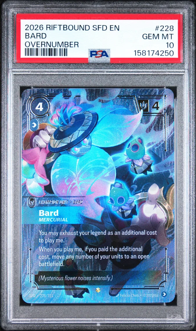 2026 #228 Bard - Mercurial PSA 10 Riftbound: League of Legends Sfd-Spiritforged