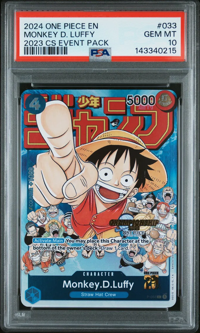 2024 #033 Monkey D. Luffy PSA 10 One Piece Championship 2023 Event Pack