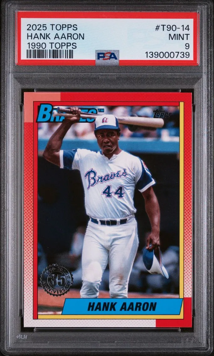 2025 #T90-14 HANK AARON PSA 9 Topps 1990 Topps Baseball
