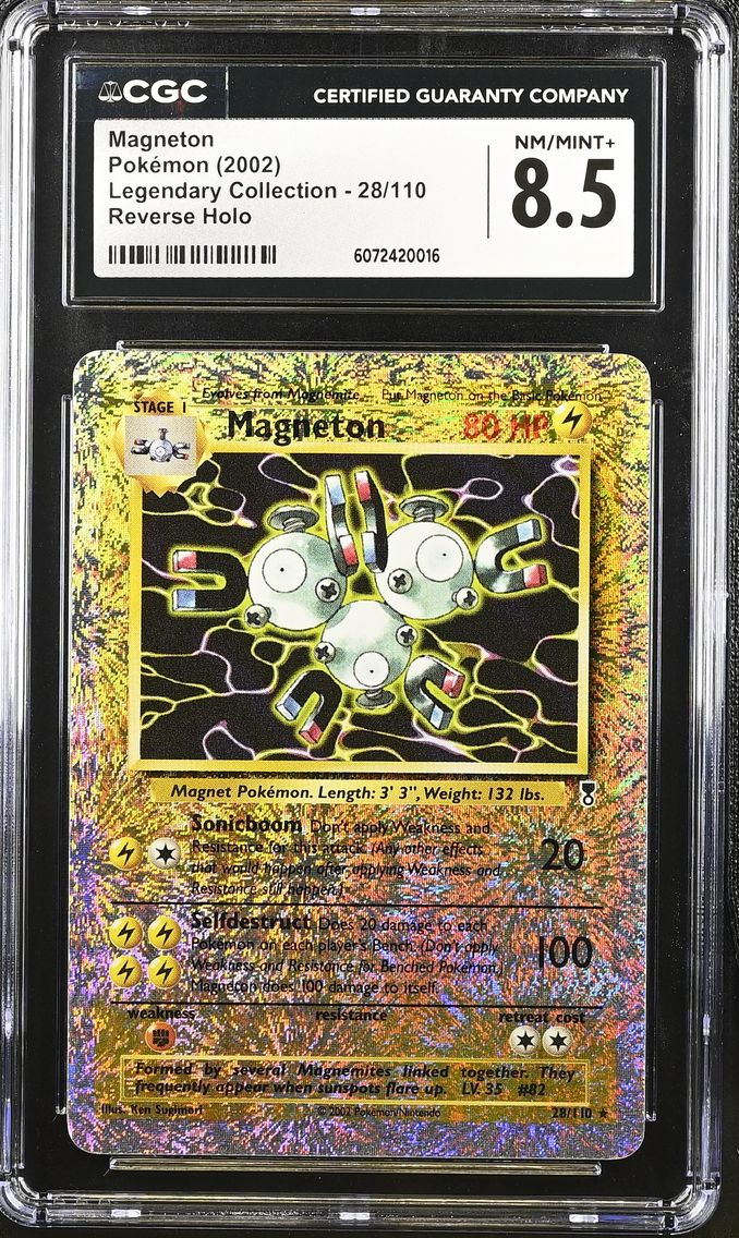 2002 #28 Magneton Reverse Holo CGC 8.5 Legendary Collection - English