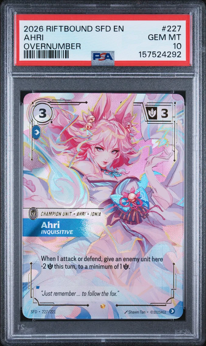 2026 #227 Ahri - Inquisitive PSA 10 Riftbound: League of Legends Sfd-Spiritforged