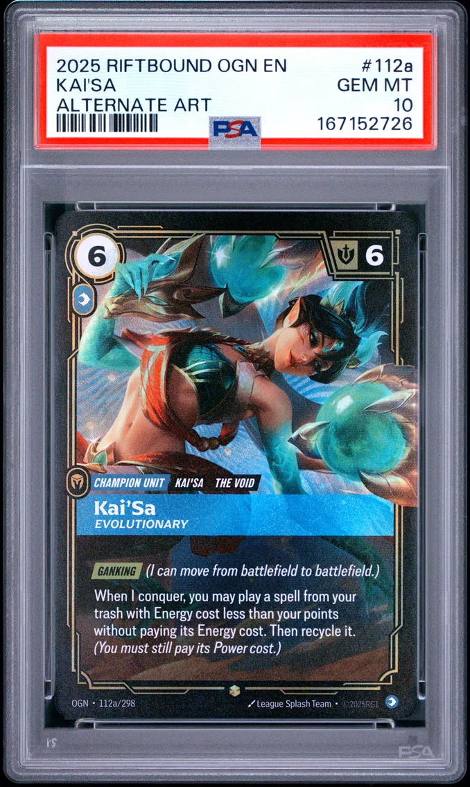 2025 #112a Kai'SA - Evolutionary PSA 10 Riftbound: League of Legends Ogn-Origins