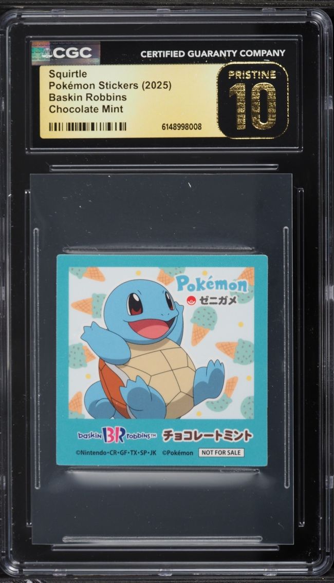 2025 Pokemon Japanese Stickers Baskin Robbins Chocolate Mint Squirtle CGC 10 PRISTINE