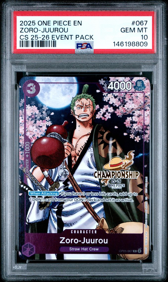 2025 #067 Zoro-Juurou PSA 10 One Piece Championship 2025-26 Event Pack
