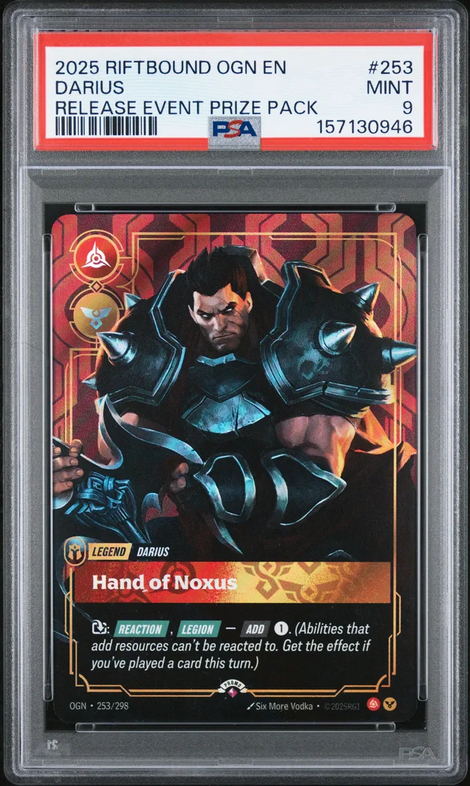 2025 #253 Darius - Hand of Noxus PSA 9 Riftbound: League of Legends Ogn-Origins