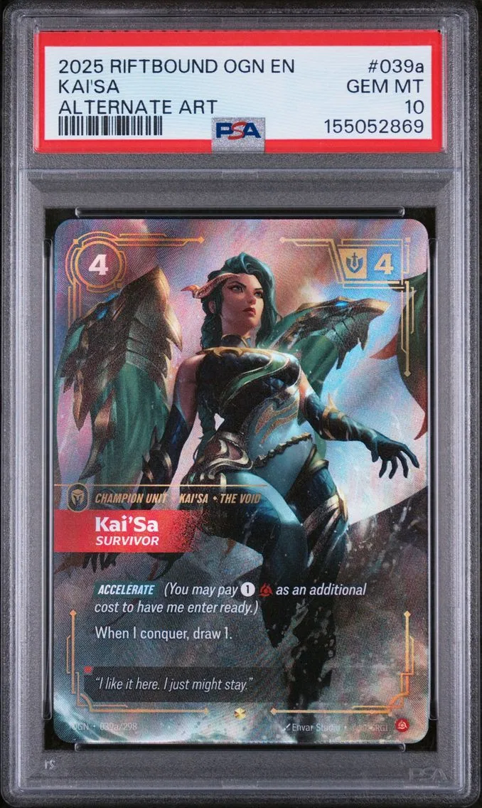 2025 #039a Kai'SA - Survivor PSA 10 Riftbound: League of Legends Ogn-Origins
