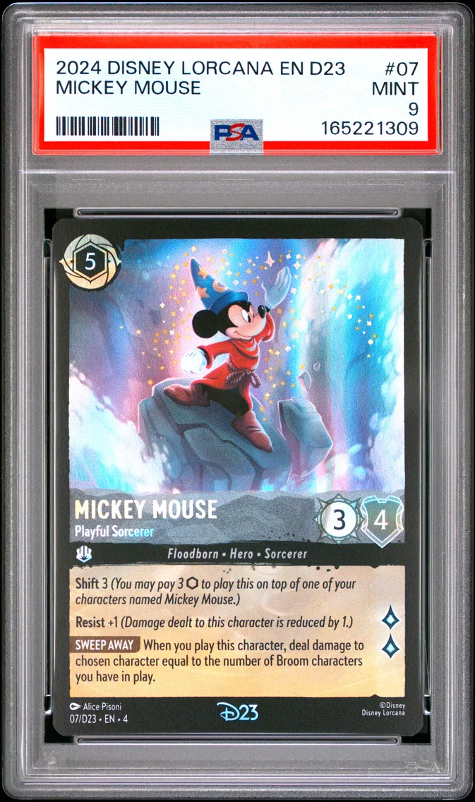 2024 #07 Mickey Mouse - Playful Sorcerer PSA 9 Disney Lorcana EN D23-D23 Expo Promo