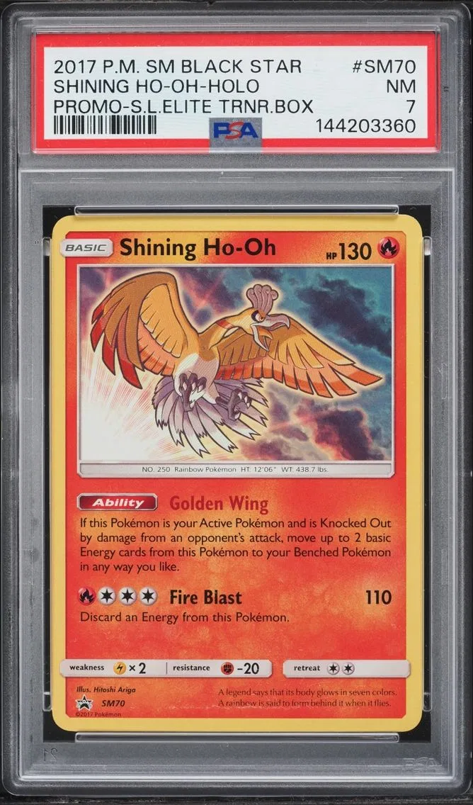 2017 #SM70 Shining HO-Oh-Holo PSA 7 Pokemon Sun & Moon Promo Legends ETB Holo Shining Ho-Oh