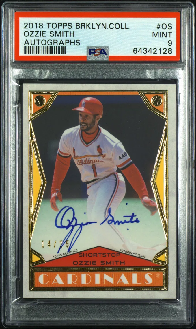 2018 #BC2OS Ozzie Smith PSA 9 Topps Brooklyn Collection Autographs