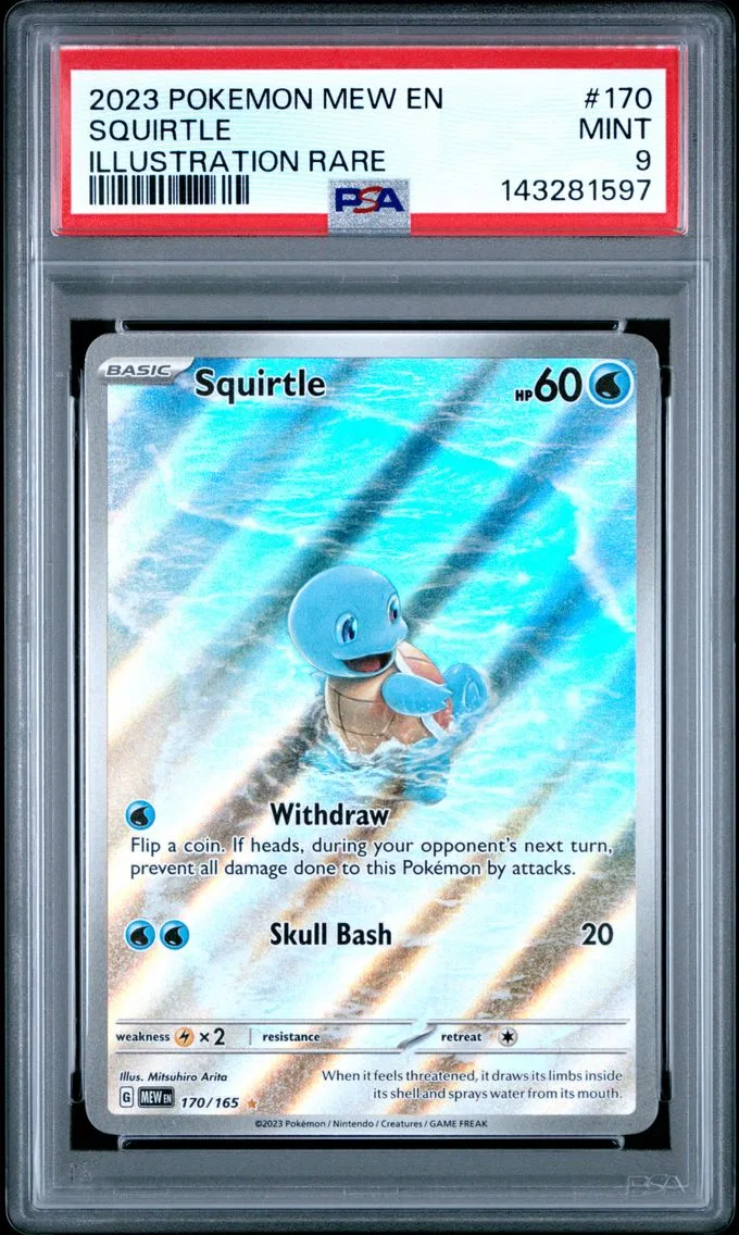 2023 #170 Squirtle PSA 9 Mew EN-151 Pokemon