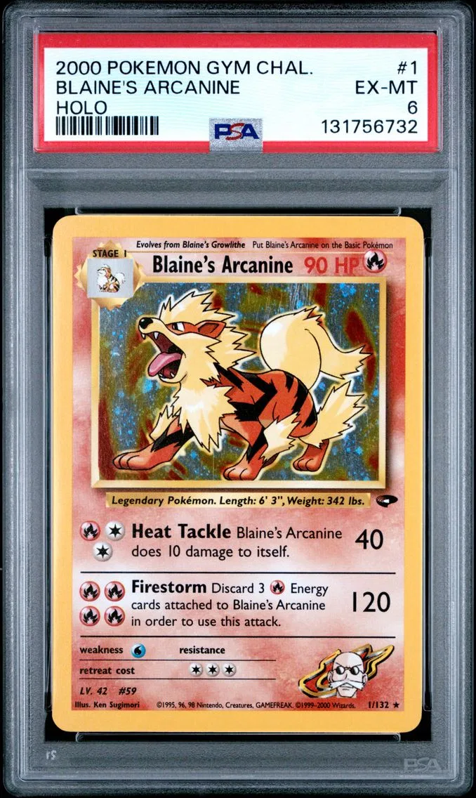 2000 #1 Blaine's Arcanine PSA 6 Gym Challenge