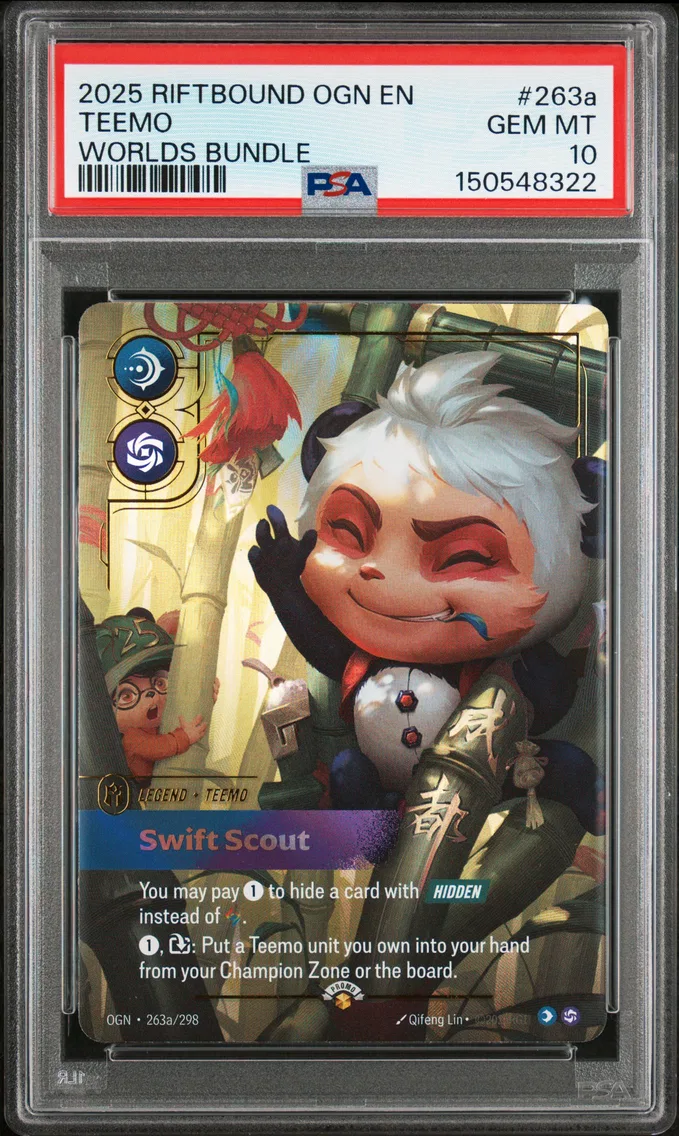2025 #263a Teemo - Swift Scout PSA 10 Riftbound: League of Legends Ogn-Origins