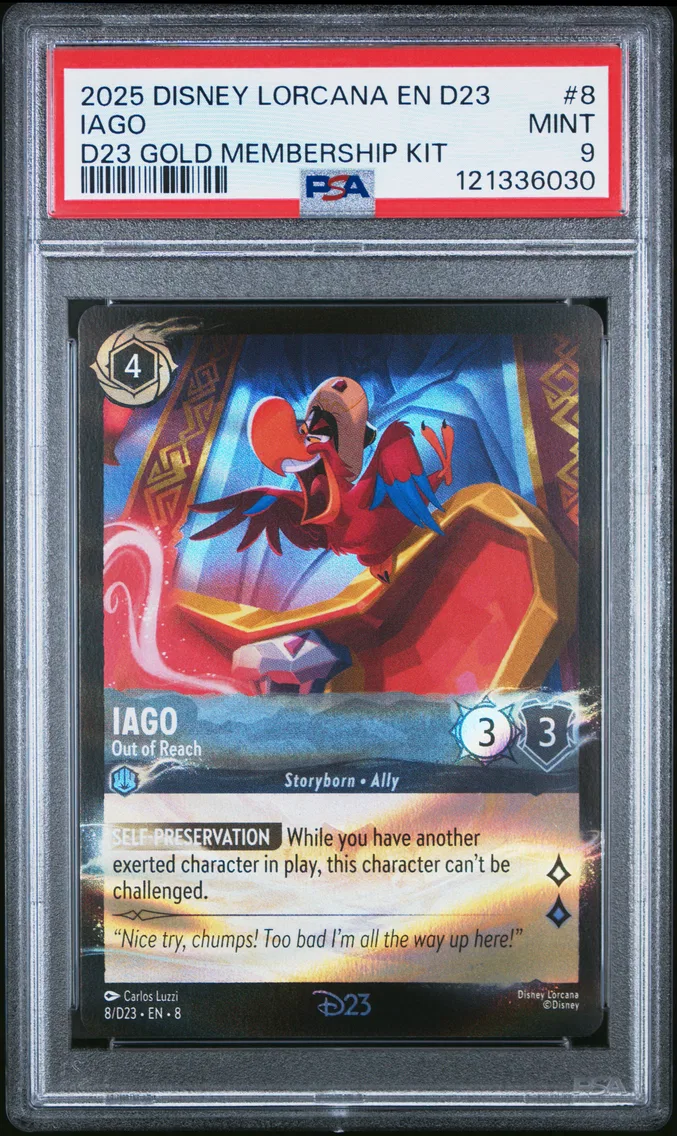 2025 #8 Iago - Out of Reach PSA 9 Disney Lorcana EN D23-D23: the Official Disney Fan Club Promo