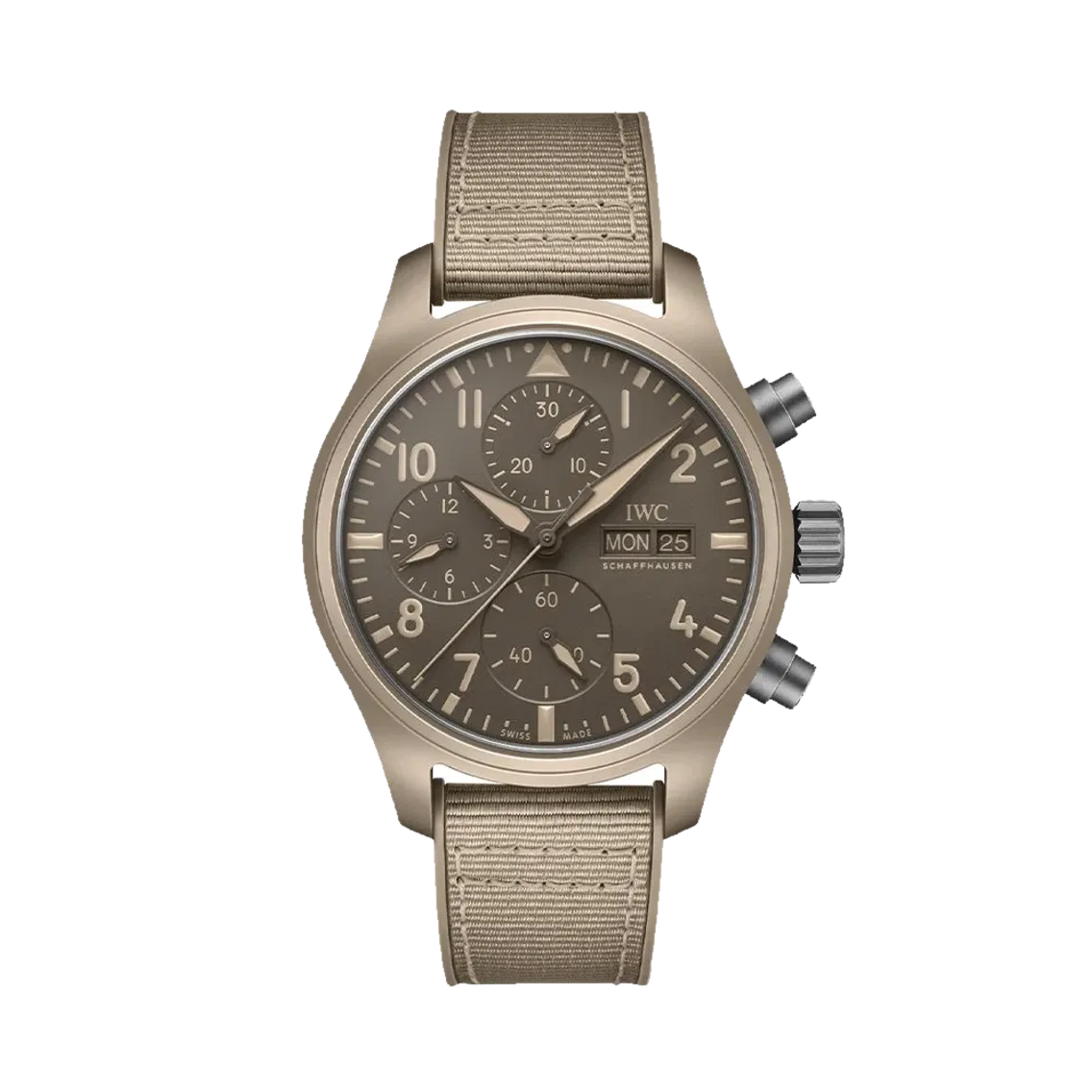 IWC Pilot's Watch Chronograph TOP GUN Mojave Desert Ceramic Case 41mm - Brown on Rubber Strap