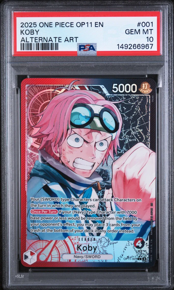 2025 #001 Koby PSA 10 One Piece OP11-A Fist of Divine Speed