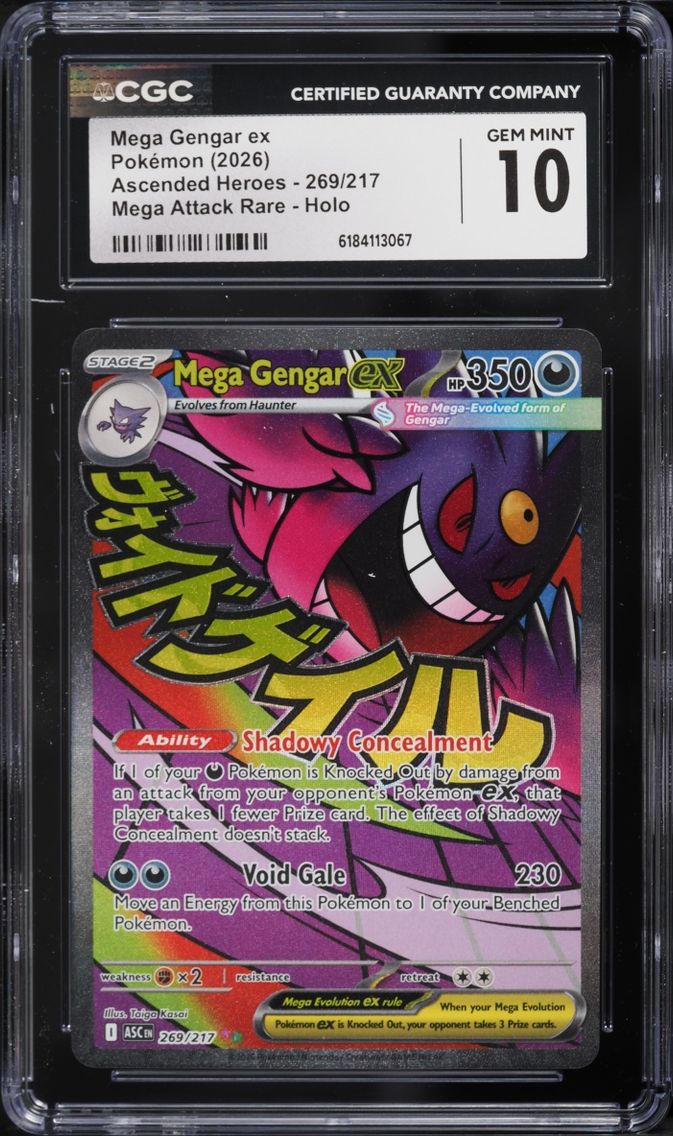 2026 #269 Mega Gengar Ex CGC 10 Pokemon Mega Evolution Ascended Heroes MA
