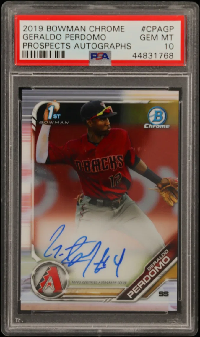 2019 #CPAGP Geraldo Perdomo PSA 10 Bowman Chrome Prospects Autographs
